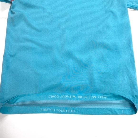 LULULEMON Metal Vent Tech Short Sleeve T-Shirt in Turquoise Blue Orange Stitch - Picture 6 of 6